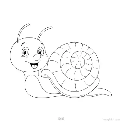 快乐蜗牛儿童涂色页 – 免费可打印简笔画涂色画