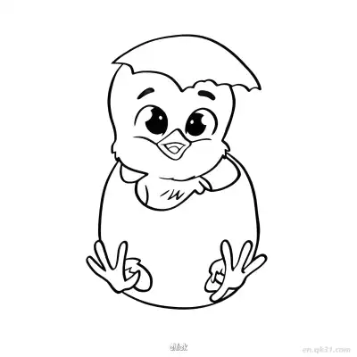 破壳小鸡涂色页 – 免费可打印简笔画涂色画