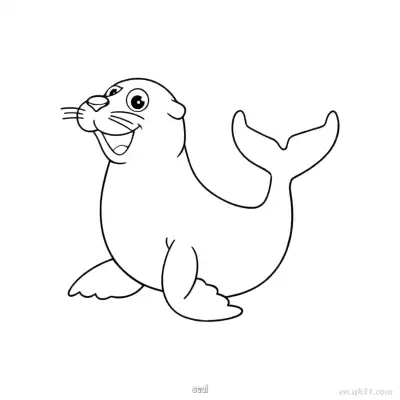 儿童活动海豹涂色页 – 免费可打印简笔画涂色画