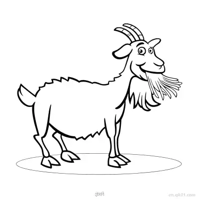 微笑山羊农场动物涂色页 – 免费可打印简笔画涂色画