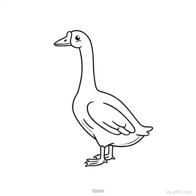 侧面站鹅涂色页 – 免费可打印简笔画涂色画