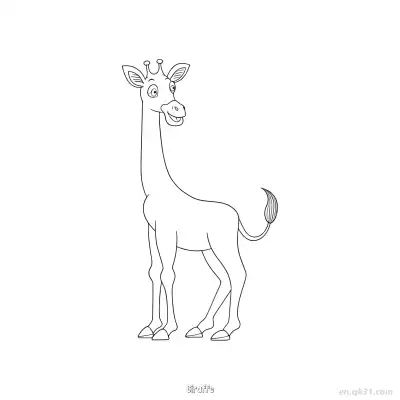 高长颈鹿儿童涂色页 – 免费可打印简笔画涂色画