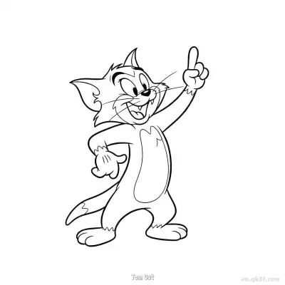 汤姆猫 2简笔画 素描 涂鸦 - 免费可打印猫和老鼠 下载PDF – 免费可打印简笔画涂色画
