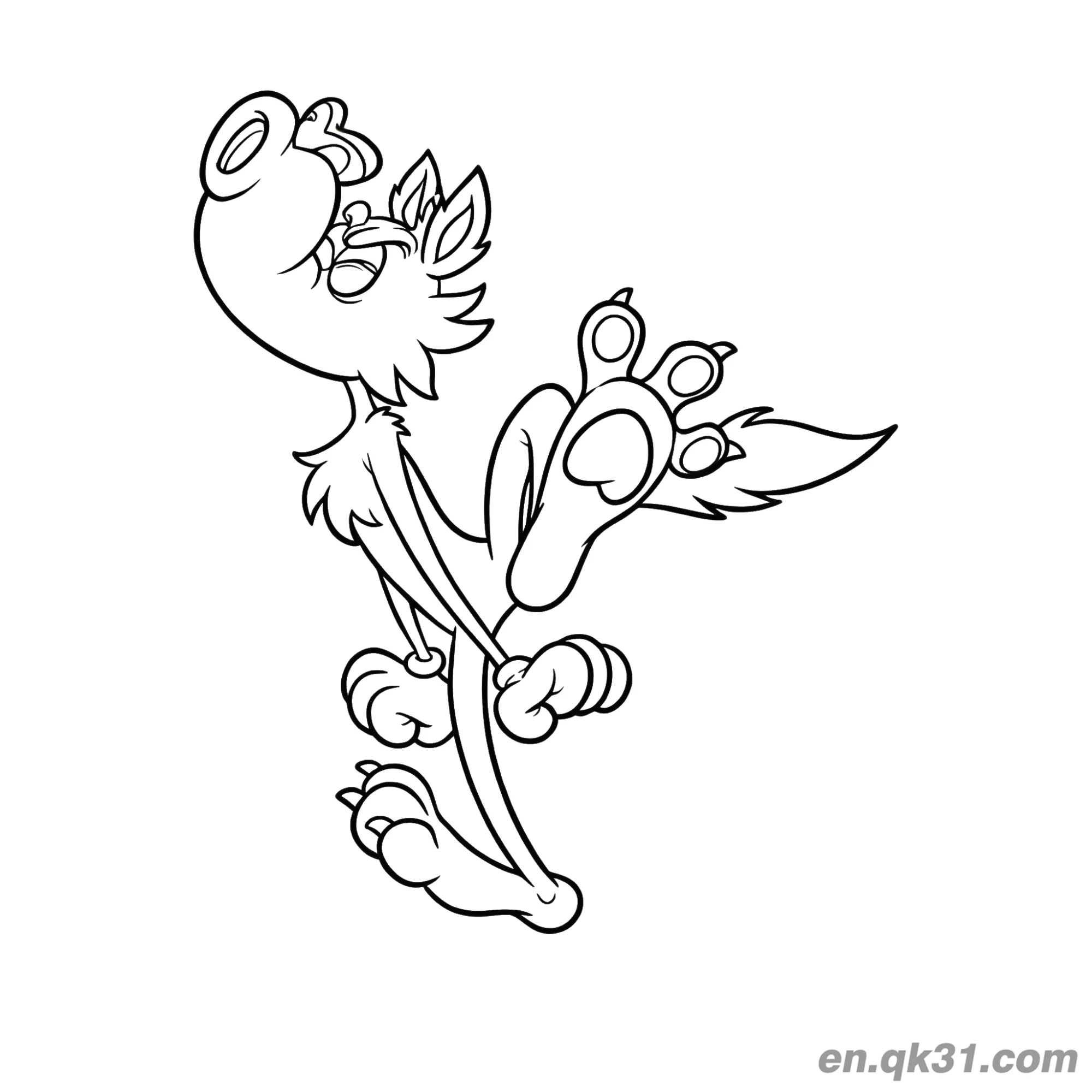 免费 仰嚎狼简笔画涂色页 简笔画涂色页