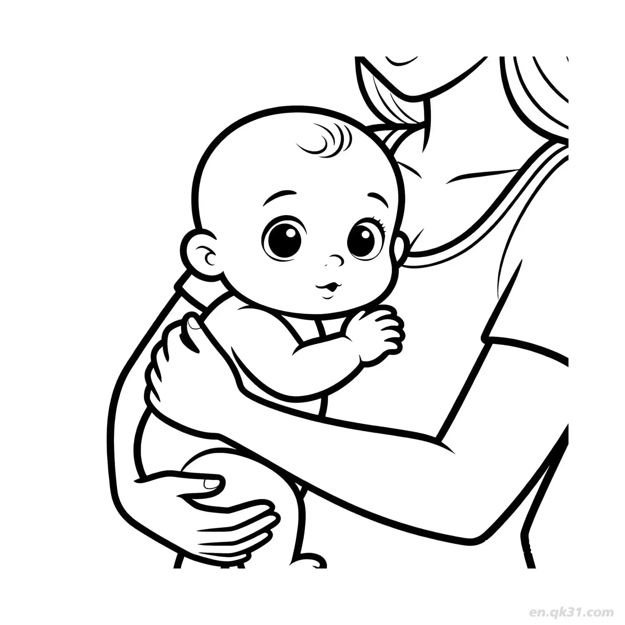 免费 婴儿和妈妈 简笔画 素描 涂鸦 - 免费可打印 婴儿简笔画 下载PDF 简笔画涂色页