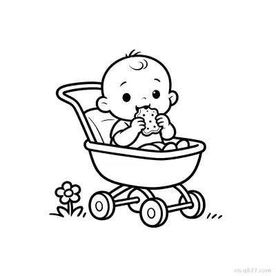 学吃饭的婴儿 4简笔画 素描 涂鸦 - 免费可打印 婴儿简笔画 下载PDF – 免费可打印简笔画涂色画