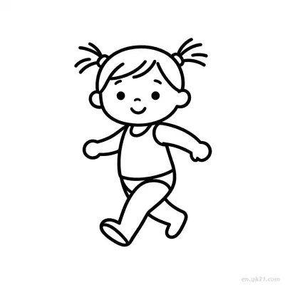 学走路的婴儿 1简笔画 素描 涂鸦 - 免费可打印 婴儿简笔画 下载PDF – 免费可打印简笔画涂色画