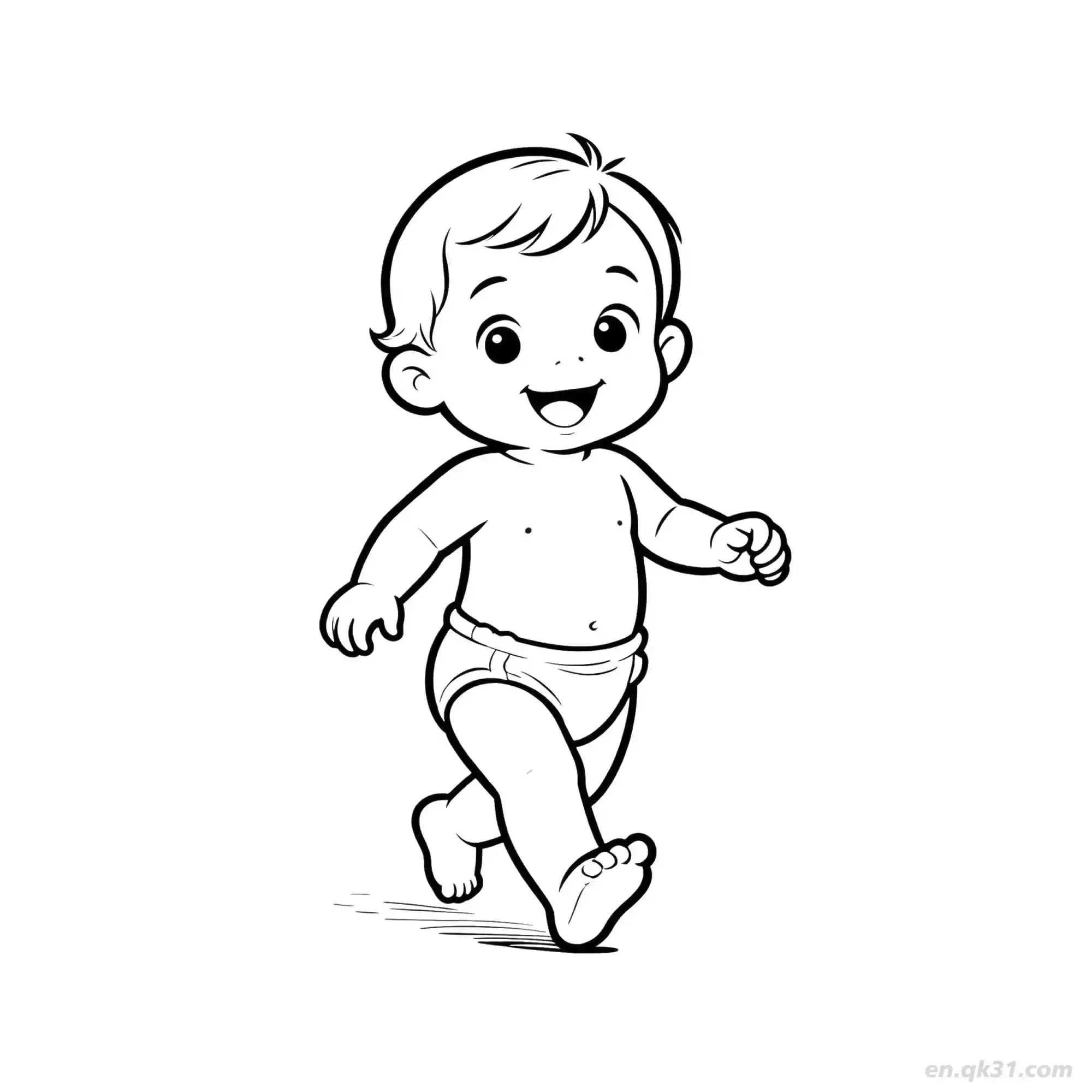 学走路的婴儿 3简笔画 素描 涂鸦 - 免费可打印 婴儿简笔画 下载PDF简笔画涂色画 – 为儿童和成人提供的免费可打印简笔画涂色画