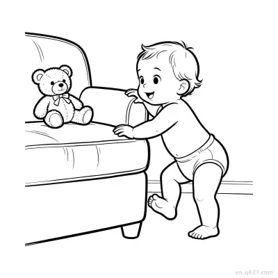 玩玩具的婴儿 6简笔画 素描 涂鸦 - 免费可打印 婴儿简笔画 下载PDF – 免费可打印简笔画涂色画