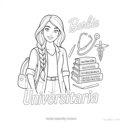 大学生芭比 简笔画 素描 涂鸦 - 免费可打印 芭比娃娃简笔画 下载PDF – 免费可打印简笔画涂色画
