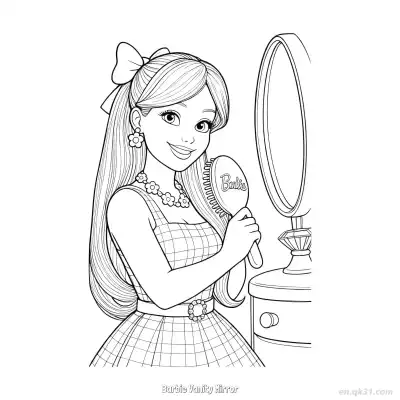 芭比化妆镜 简笔画 素描 涂鸦 - 免费可打印 芭比娃娃简笔画 下载PDF – 免费可打印简笔画涂色画