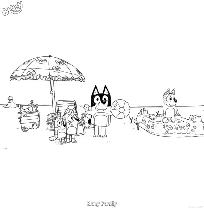 布鲁伊一家 2简笔画 素描 涂鸦 - 免费可打印布鲁伊 下载PDF – 免费可打印简笔画涂色画