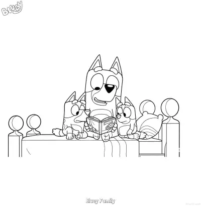 布鲁伊一家 5简笔画 素描 涂鸦 - 免费可打印布鲁伊 下载PDF – 免费可打印简笔画涂色画