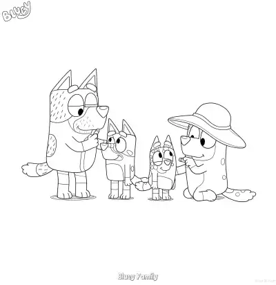 布鲁伊一家 6简笔画 素描 涂鸦 - 免费可打印布鲁伊 下载PDF – 免费可打印简笔画涂色画