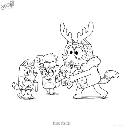 布鲁伊一家 7简笔画 素描 涂鸦 - 免费可打印布鲁伊 下载PDF – 免费可打印简笔画涂色画