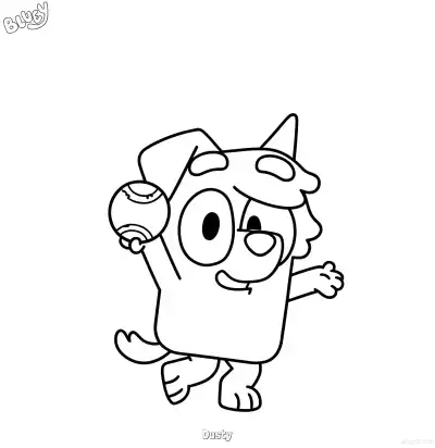 达斯蒂 1简笔画 素描 涂鸦 - 免费可打印布鲁伊 下载PDF – 免费可打印简笔画涂色画