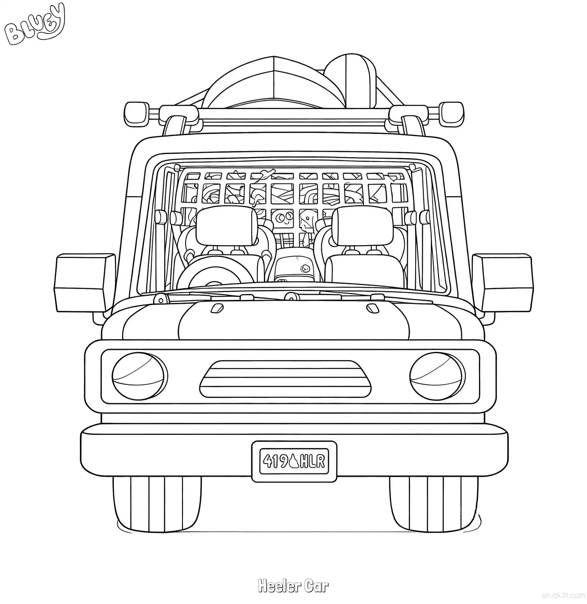 希勒家的车 1简笔画 素描 涂鸦 - 免费可打印布鲁伊 下载PDF简笔画涂色画 – 为儿童和成人提供的免费可打印简笔画涂色画