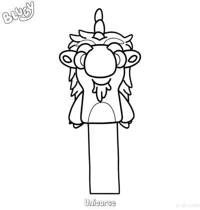 独角马 简笔画 素描 涂鸦 - 免费可打印布鲁伊 下载PDF – 免费可打印简笔画涂色画