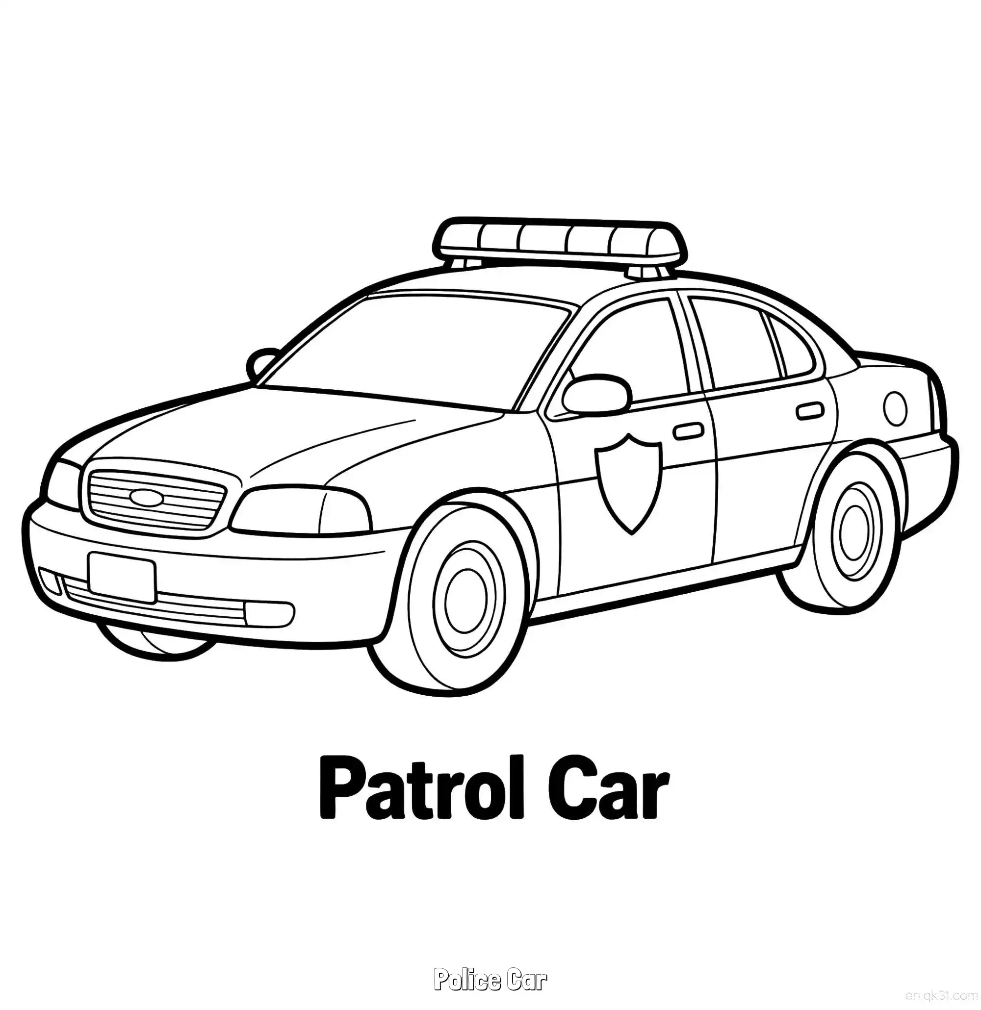 免费 美国警车 13简笔画 素描 涂鸦 - 免费可打印国外警车 下载PDF 简笔画涂色页