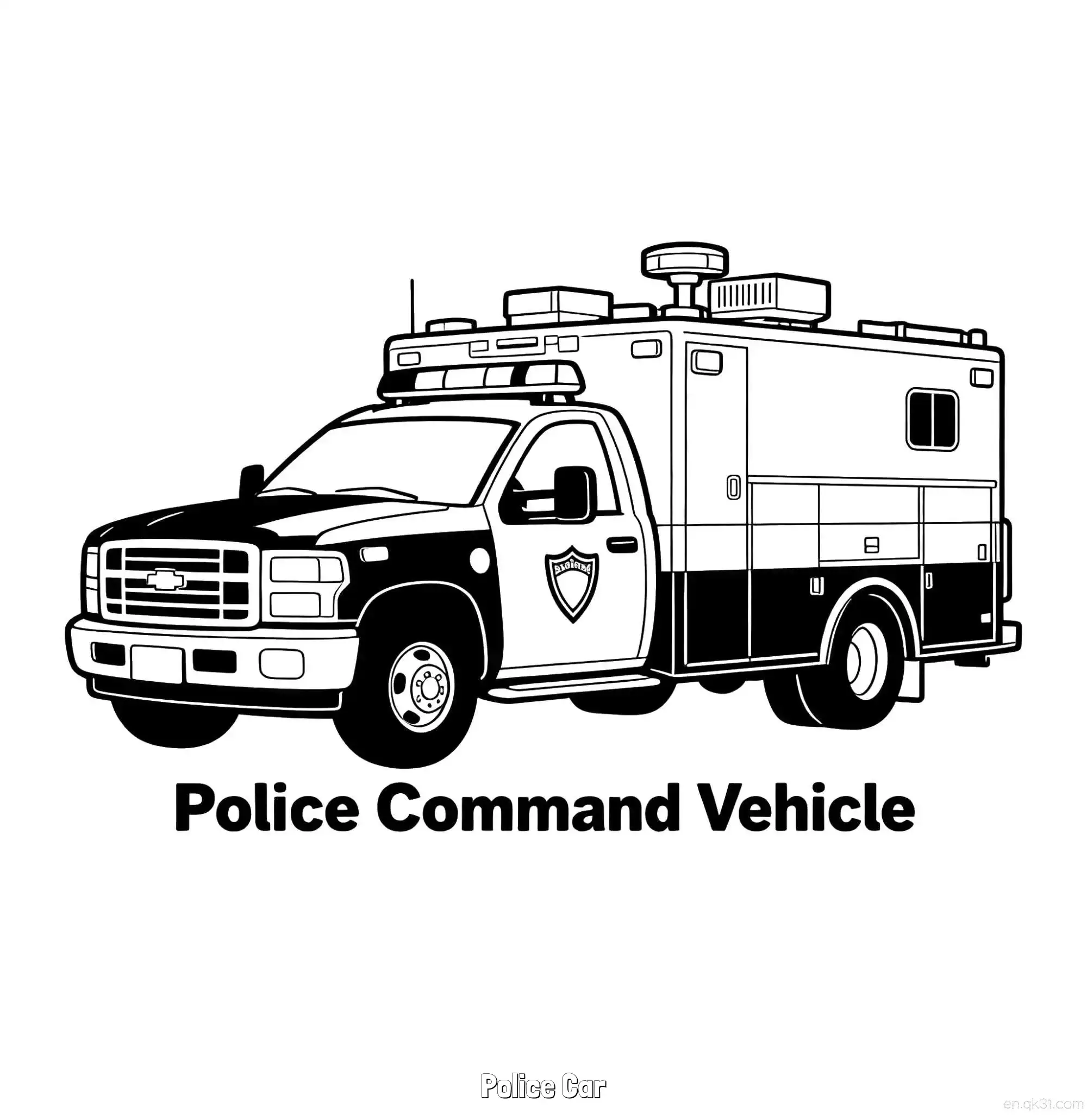 免费 美国警车 19简笔画 素描 涂鸦 - 免费可打印国外警车 下载PDF 简笔画涂色页