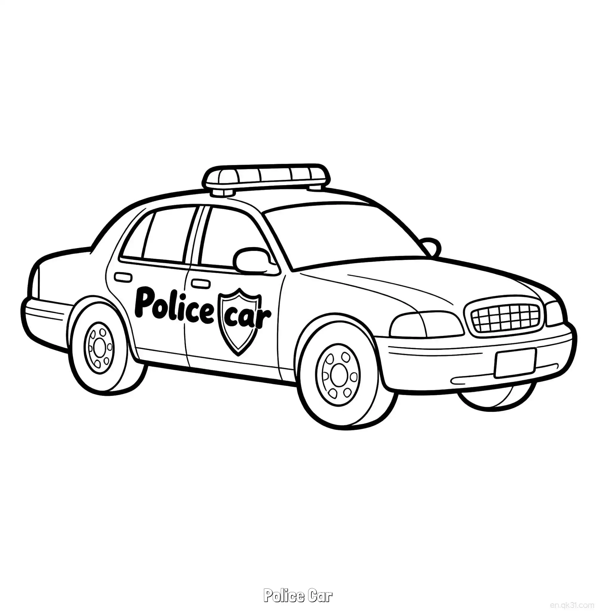免费 美国警车 2简笔画 素描 涂鸦 - 免费可打印国外警车 下载PDF 简笔画涂色页