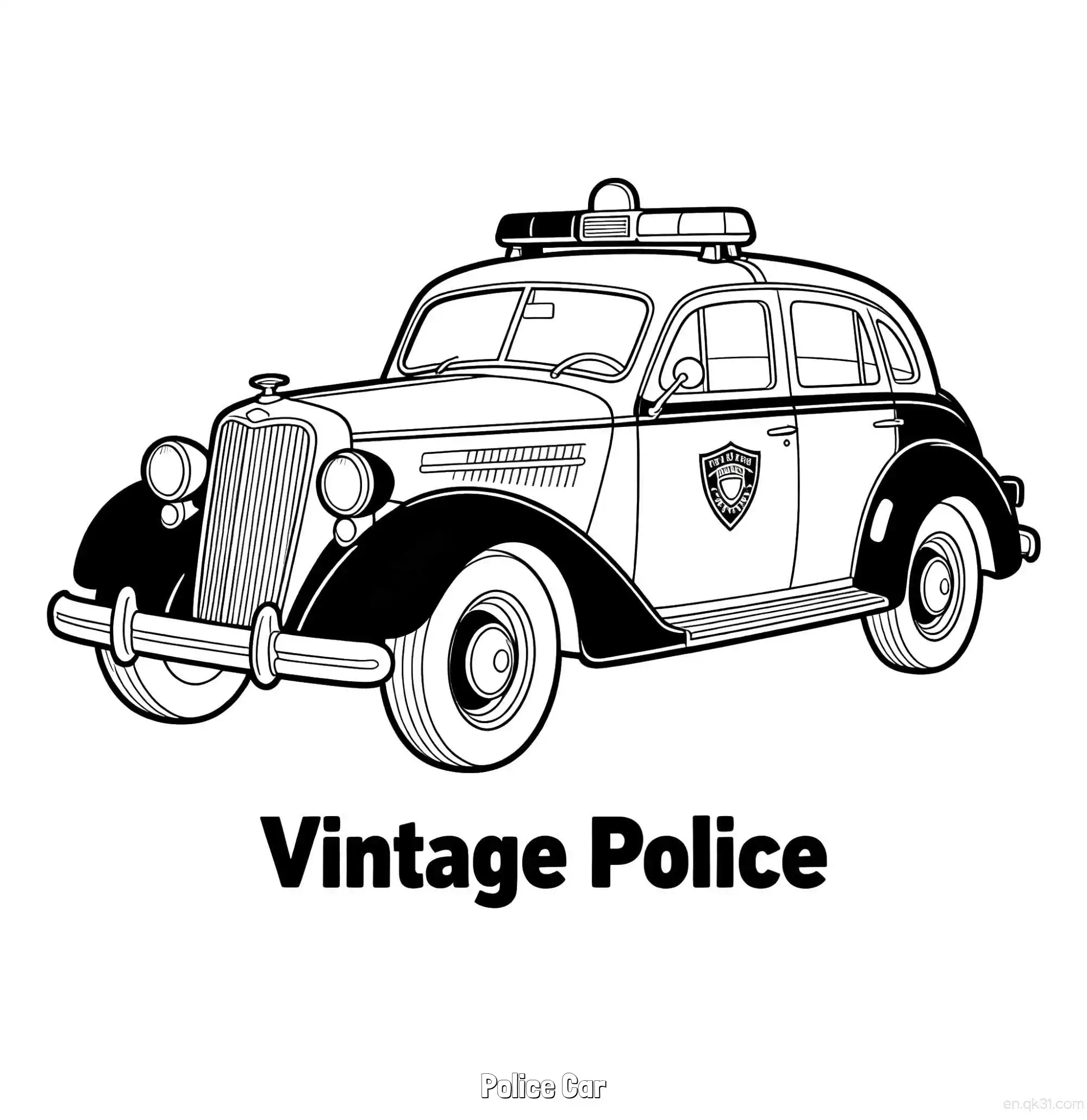免费 美国警车 20简笔画 素描 涂鸦 - 免费可打印国外警车 下载PDF 简笔画涂色页