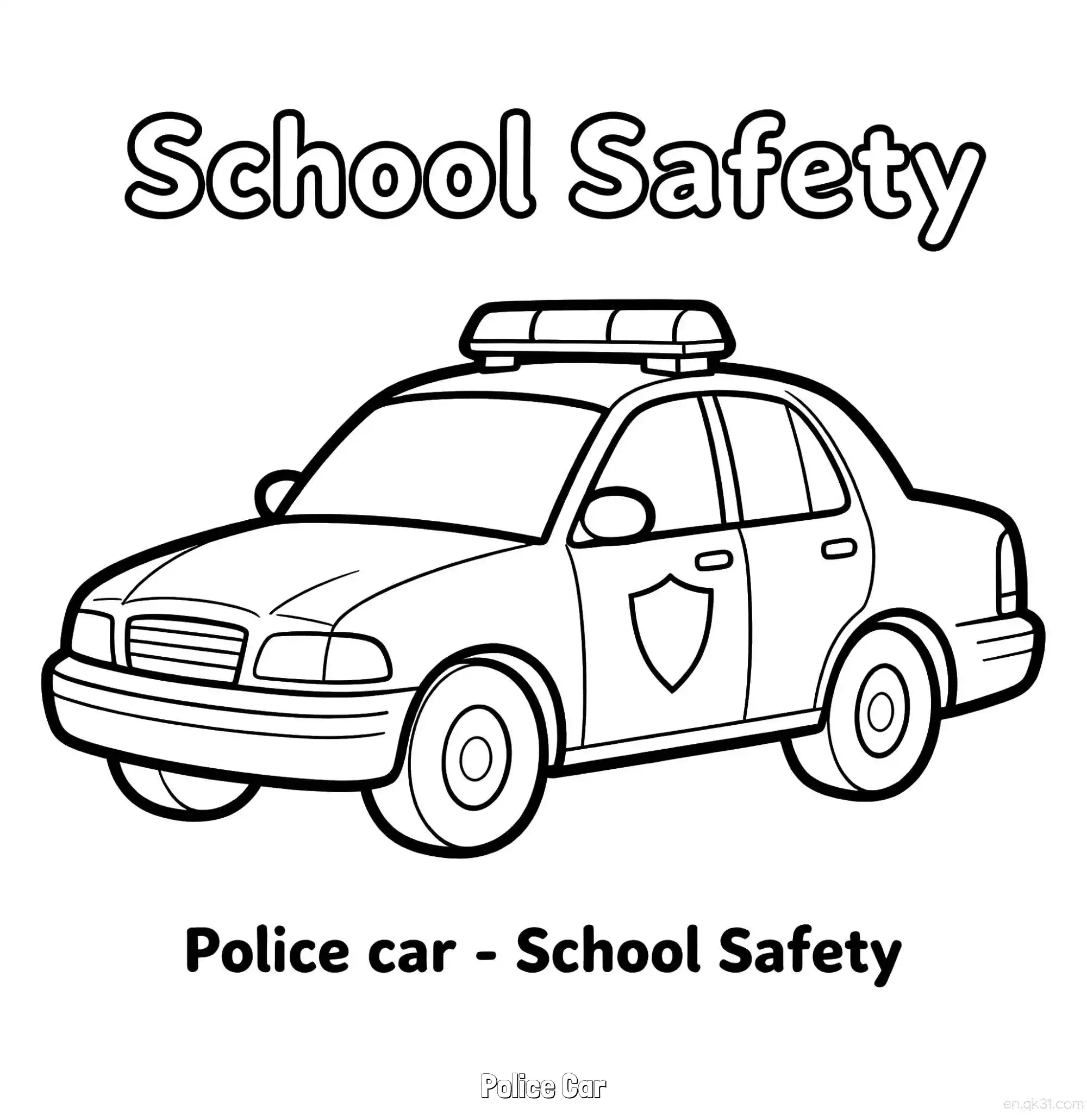 免费 美国警车 23简笔画 素描 涂鸦 - 免费可打印国外警车 下载PDF 简笔画涂色页