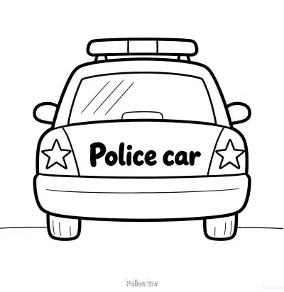 美国警车 39简笔画 素描 涂鸦 - 免费可打印国外警车 下载PDF – 免费可打印简笔画涂色画