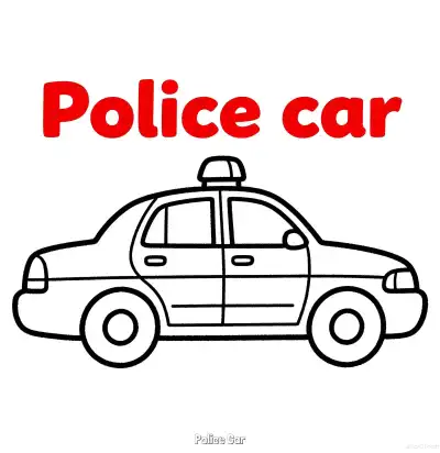 美国警车 42简笔画 素描 涂鸦 - 免费可打印国外警车 下载PDF – 免费可打印简笔画涂色画