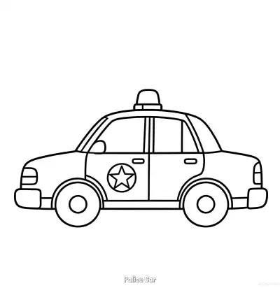 美国警车 50简笔画 素描 涂鸦 - 免费可打印国外警车 下载PDF – 免费可打印简笔画涂色画
