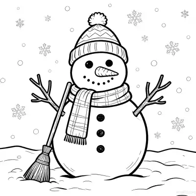 雪人 1简笔画 素描 涂鸦 - 免费可打印圣诞节 下载PDF – 免费可打印简笔画涂色画