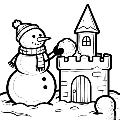 雪人 4简笔画 素描 涂鸦 - 免费可打印圣诞节 下载PDF – 免费可打印简笔画涂色画