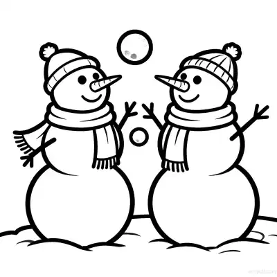 雪人 6简笔画 素描 涂鸦 - 免费可打印圣诞节 下载PDF – 免费可打印简笔画涂色画