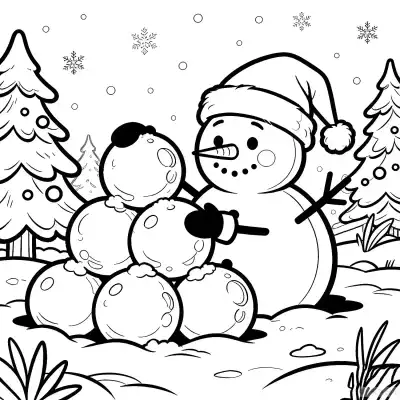 雪人 9简笔画 素描 涂鸦 - 免费可打印圣诞节 下载PDF – 免费可打印简笔画涂色画