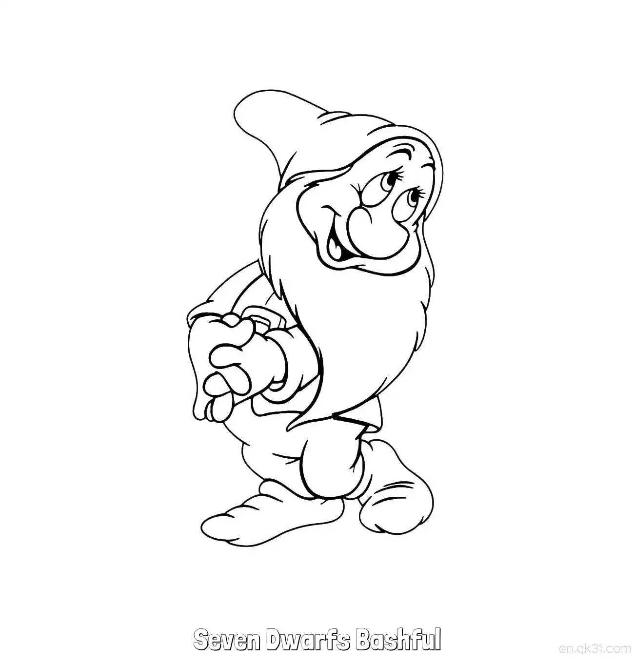 免费 害羞鬼小矮人简笔画涂色页 简笔画涂色页