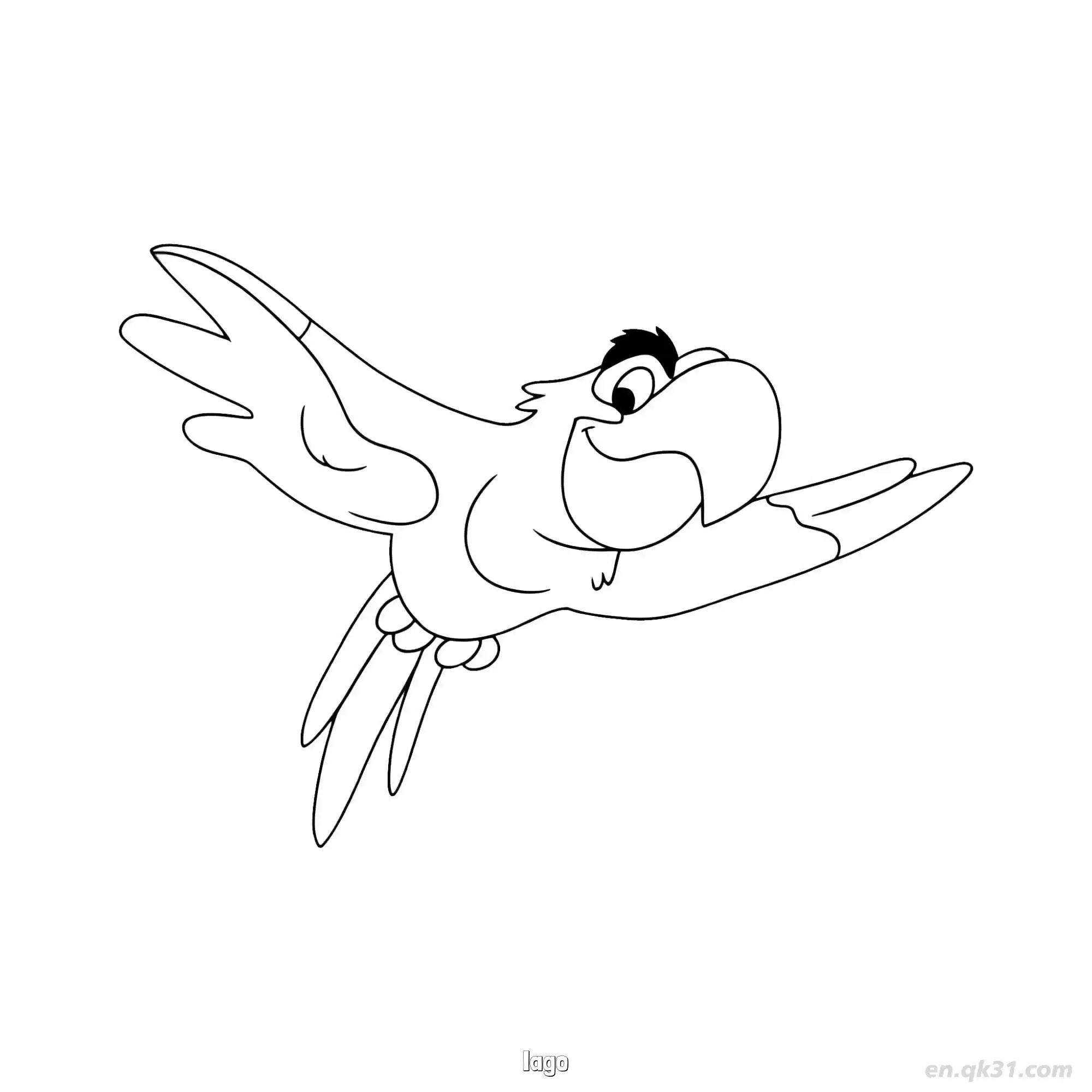 免费 艾格俯冲飞行姿态简笔画涂色页 简笔画涂色页