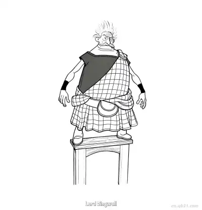 站在台上的丁沃勋爵涂色页 – 免费可打印简笔画涂色画