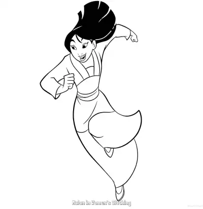 花木兰穿女装 11简笔画 素描 涂鸦 - 免费可打印花木兰 下载PDF – 免费可打印简笔画涂色画