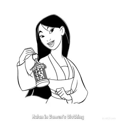 花木兰穿女装 13简笔画 素描 涂鸦 - 免费可打印花木兰 下载PDF – 免费可打印简笔画涂色画