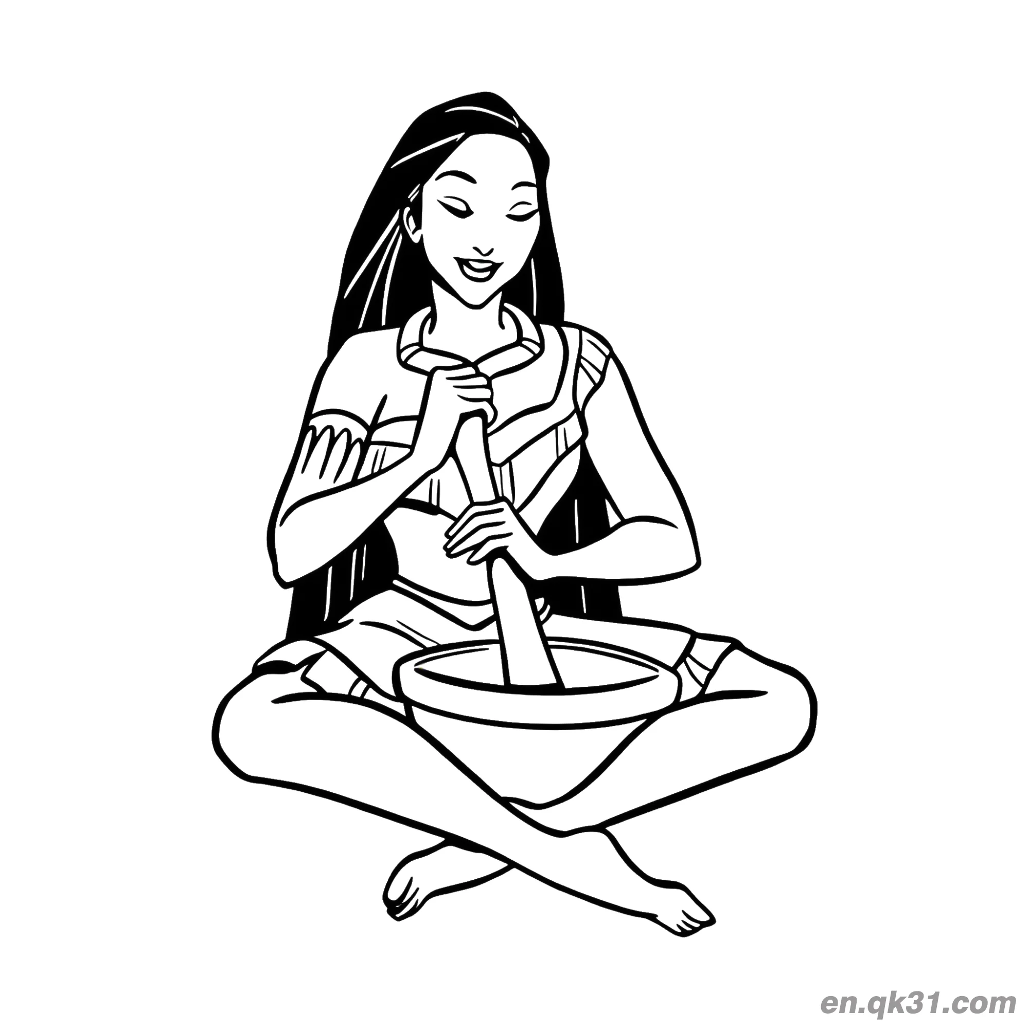 免费 宝嘉康蒂研磨草药 简笔画涂色页