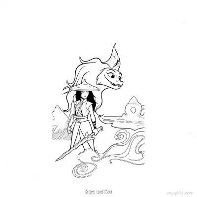 拉雅和希苏 简笔画 素描 涂鸦 - 免费可打印迪士尼 寻龙传说 下载PDF – 免费可打印简笔画涂色画