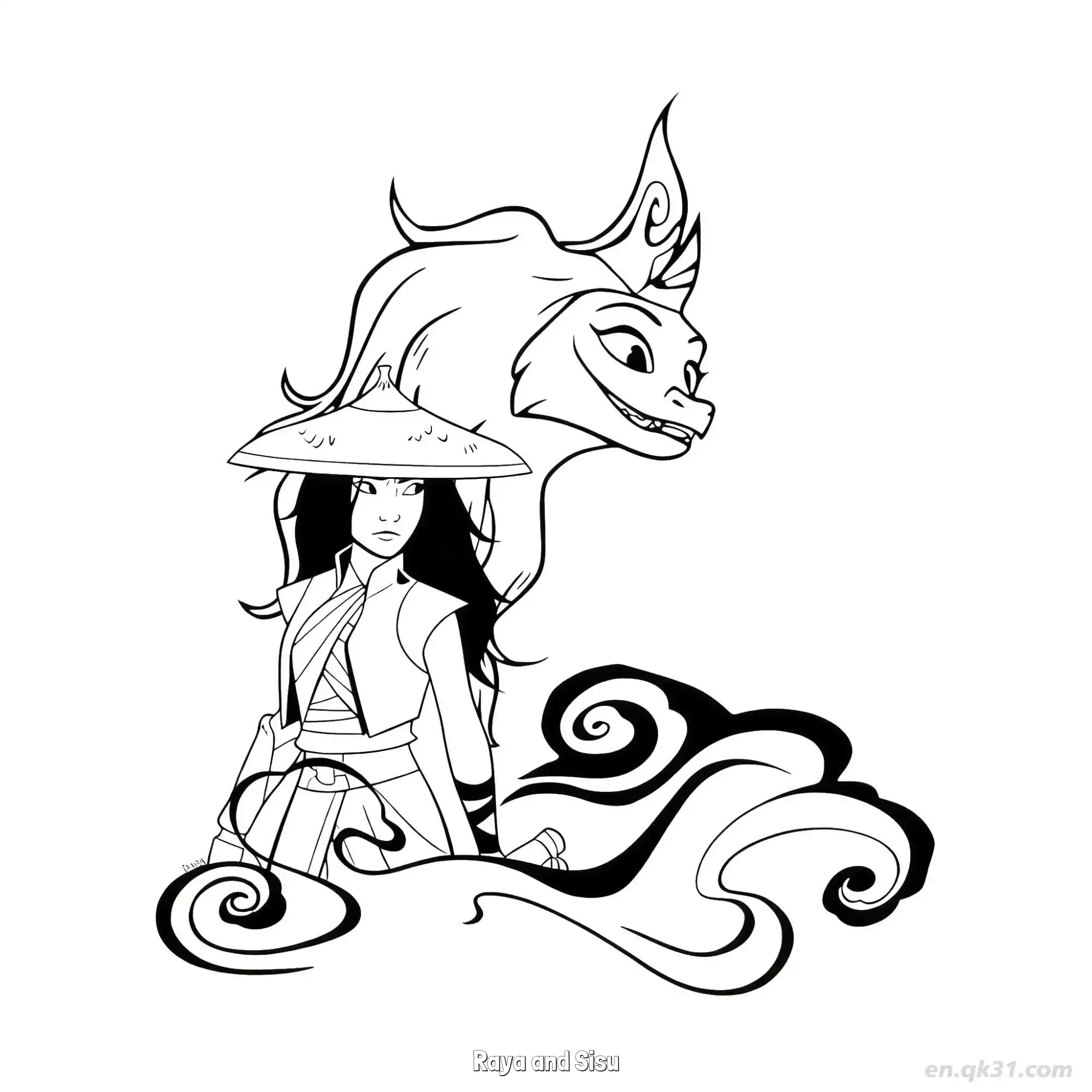 免费 拉雅和希苏 3简笔画 素描 涂鸦 - 免费可打印迪士尼 寻龙传说 下载PDF 简笔画涂色页