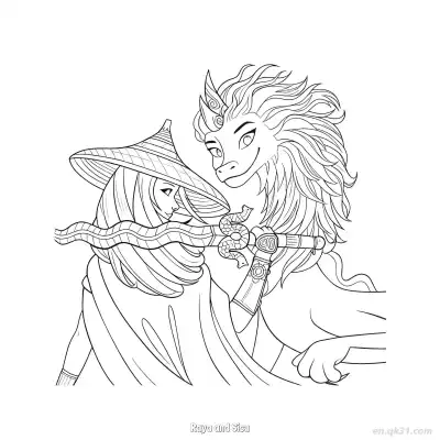拉雅和希苏 7简笔画 素描 涂鸦 - 免费可打印迪士尼 寻龙传说 下载PDF – 免费可打印简笔画涂色画