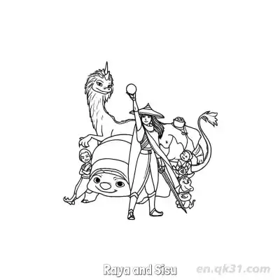 拉雅和希苏 9简笔画 素描 涂鸦 - 免费可打印迪士尼 寻龙传说 下载PDF – 免费可打印简笔画涂色画