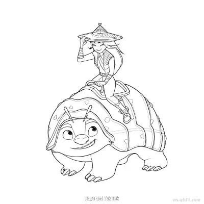 拉雅和突突 1简笔画 素描 涂鸦 - 免费可打印迪士尼 寻龙传说 下载PDF – 免费可打印简笔画涂色画