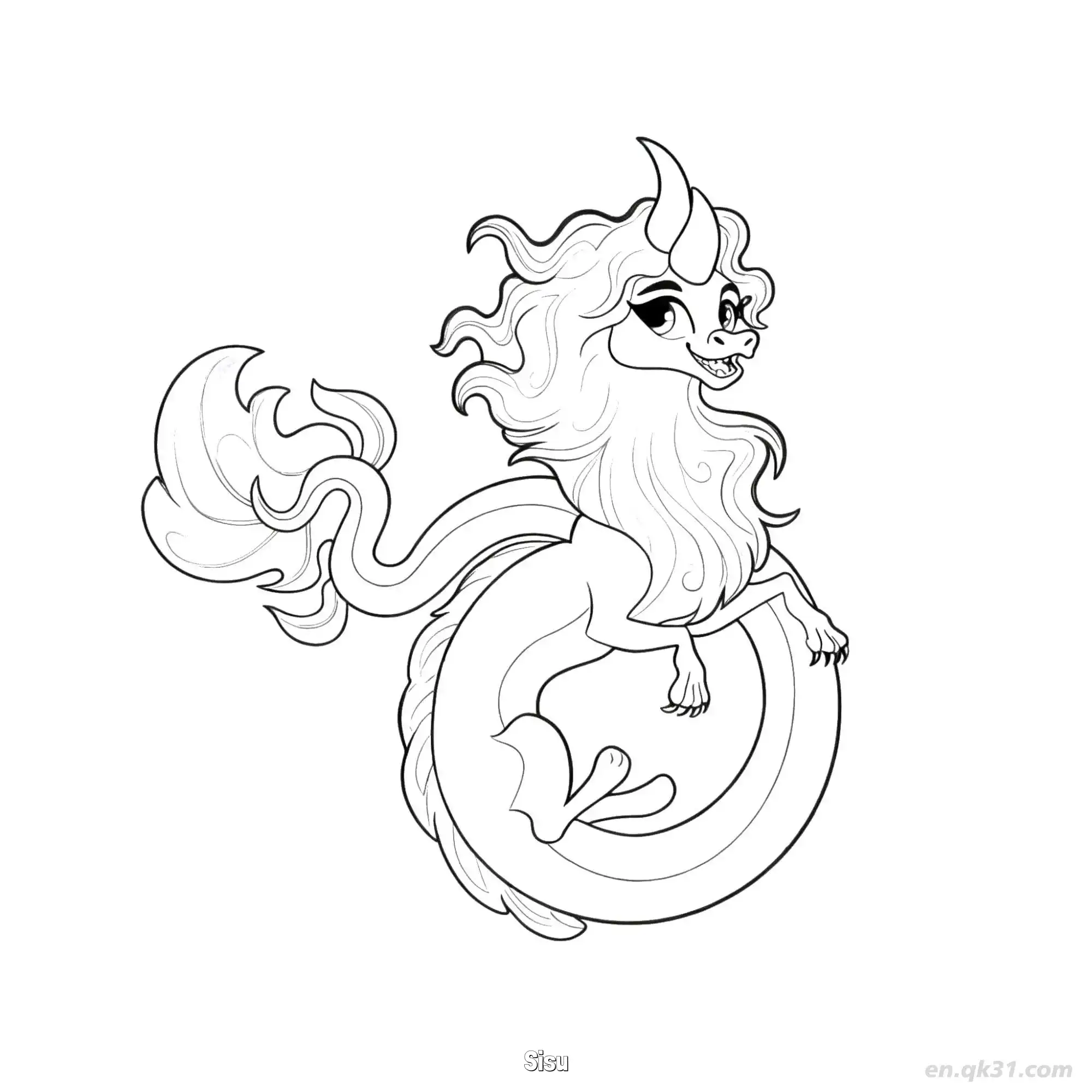 免费 希苏 简笔画 素描 涂鸦 - 免费可打印迪士尼 寻龙传说 下载PDF 简笔画涂色页