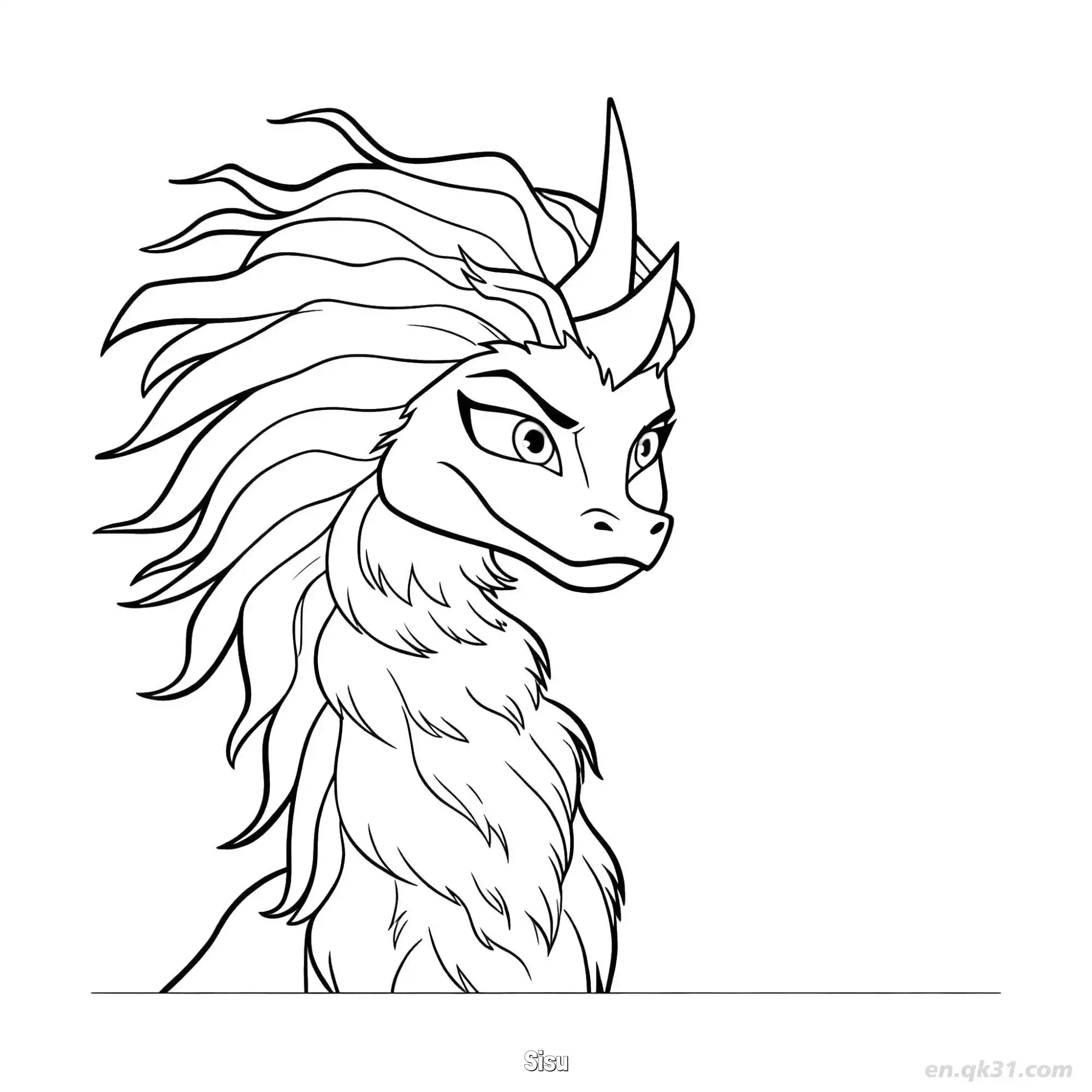 免费 希苏 5简笔画 素描 涂鸦 - 免费可打印迪士尼 寻龙传说 下载PDF 简笔画涂色页