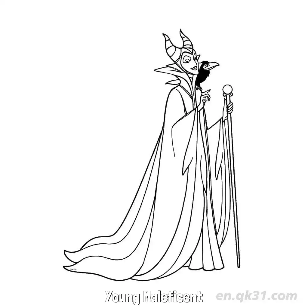 免费 玛琳菲森侧立全身涂色页 简笔画涂色页