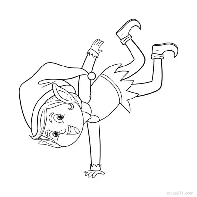 倒立的精灵涂色页 – 免费可打印简笔画涂色画