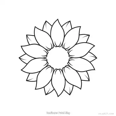 花瓣环向日葵 简笔画 素描 涂鸦 - 免费可打印 向日葵简笔画 下载PDF – 免费可打印简笔画涂色画